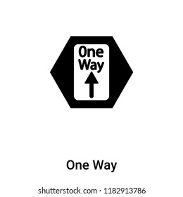 One Way icon vector isolated on white background, logo concept of One Way sign on transparent background, filled black symbol