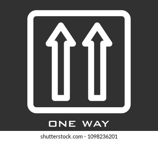 One Way icon vector signs