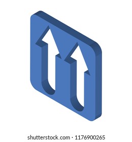 One way isometric left top view 3D icon