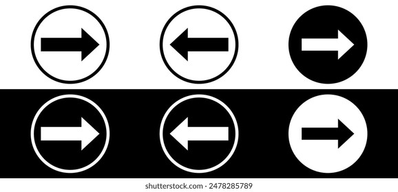 One Way Only direction sign symbol. Direction Arrow symbol.