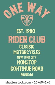 one way rider club vector art