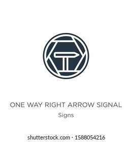 One way right arrow signal icon vector. Trendy flat one way right arrow signal icon from signs collection isolated on white background. Vector illustration can be used for web and mobile graphic 