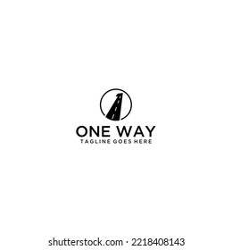 One way road forward directional journey guidance symbol