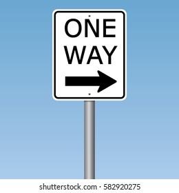 One Way Road Sign