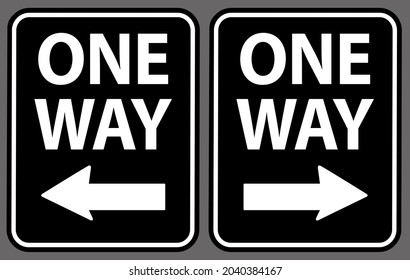 One Way Road Sign White Wording Stock Vector (Royalty Free) 2040384167 ...