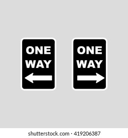 One Way Sign.