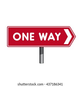 One Way sign crossroad sign