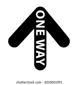 One way sign design with white wording on black arrow. symbol vector illustration