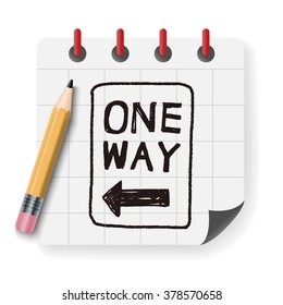 one way sign doodle