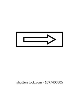 One Way Sign  in flat black line style, isolated on white background