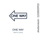 One way sign icon. One way sign linear symbol design from Traffic signs collection. Simple outline element vector illustration on white background