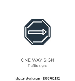 One way sign icon vector. Trendy flat one way sign icon from traffic signs collection isolated on white background. Vector illustration can be used for web and mobile graphic design, logo, eps10