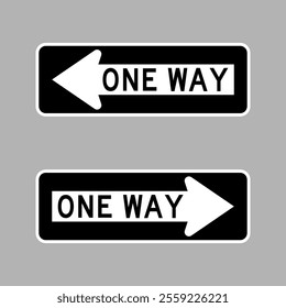 One Way Sign Left Right Arrow. Vector