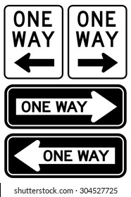 One Way Sign set