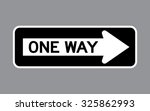 One Way Sign . Vector illustration