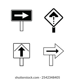 One Way Sign Vector Illustration