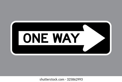 One Way Sign . Vector illustration