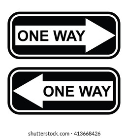 One Way Sign. Vector illustration