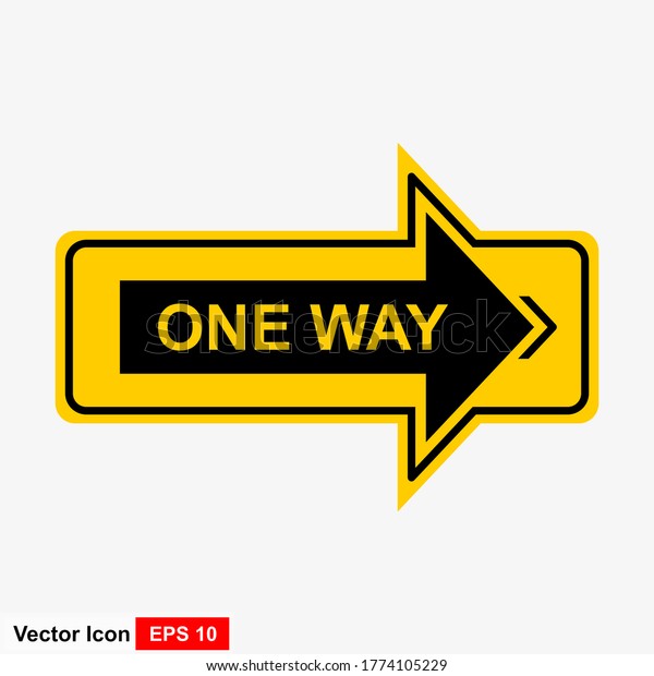 One Way Sign Vector Illustration Stock Vector (Royalty Free) 1774105229 ...