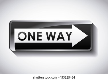 one way signal isolated, vector illustration eps10
