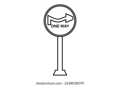 one way signpost icon, road sign isolated on white background.
