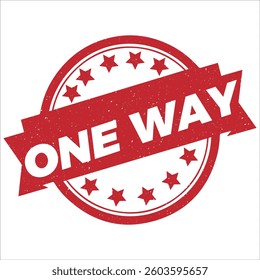 One Way stamp icon grunge distressed style