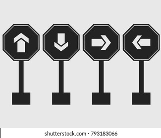 One way street sign icon on gray Background.