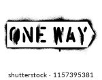 One Way Street Sign. Spray paint graffiti stencil.