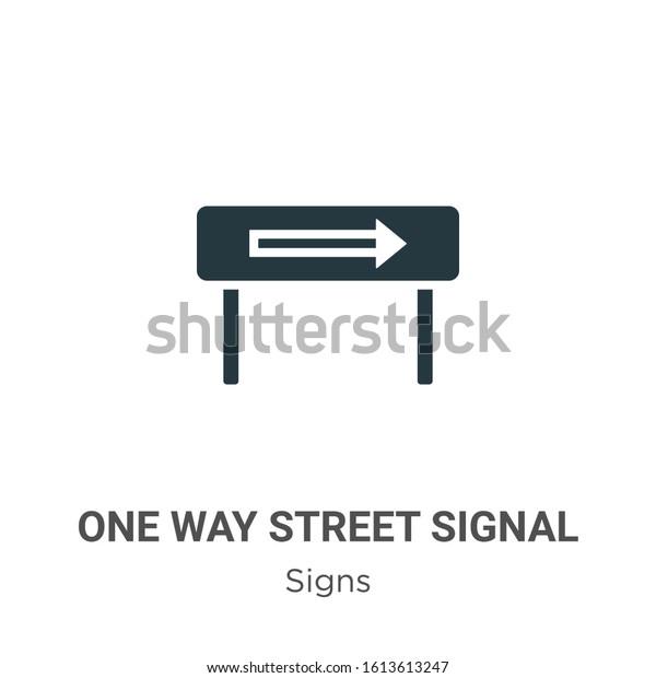 One\
way street signal glyph icon vector on white background. Flat\
vector one way street signal icon symbol sign from modern signs\
collection for mobile concept and web apps\
design.
