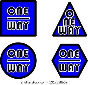 One way traffic sign.