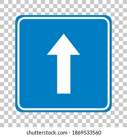 One way traffic sign isolated on transparent background illustration