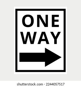 One Way Traffic Sign Vector illustration
