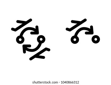 one way, two way icon, Vector illustration