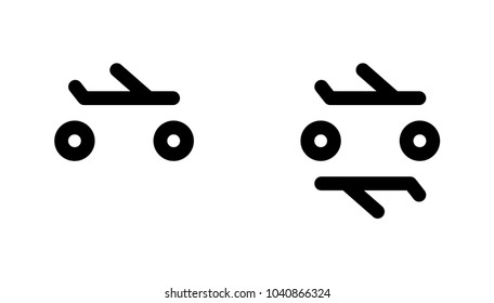 one way, two way icon, Vector illustration