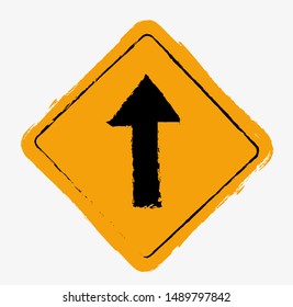 One Way warning sign. vector icon