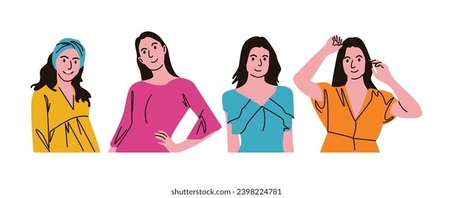 One way women express their joy is through the clothes they wear, for example they wear colorful clothes, such as red, yellow, blue, green, pink, and others.