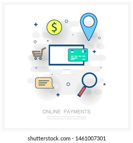One ways to pay online with gadgets. All of this is depicted in the form of 1 window on a white background.