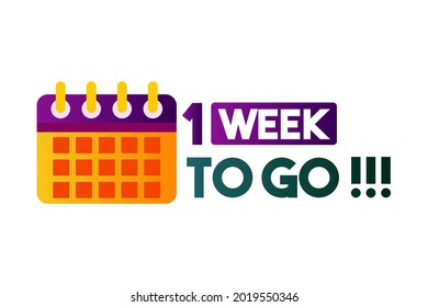 One week to go isolated on white