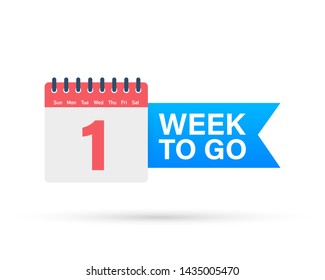 One Week To Go Offer. Calendar Icon. Vector Stock Illustration.