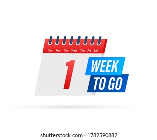 One Week To Go Offer. Calendar Icon. Vector Stock Illustration.