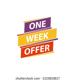 One week offer banner poster sticker icon