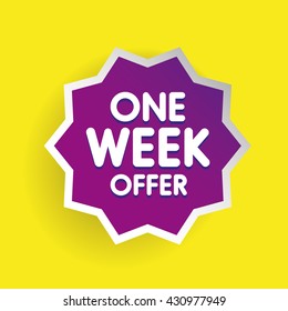 One week offer label purple