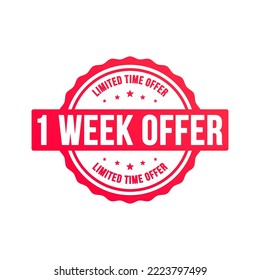 One Week Offer Limited Time Shopping Vector Label 