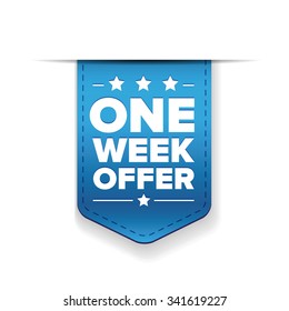 One Week Offer ribbon vector