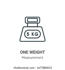 Icono vectorial de contorno de un peso. Icono de una línea delgada negro de un peso, ilustración de elemento simple vector plano del concepto de medida editable trazo aislado en fondo blanco