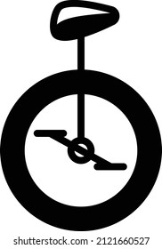 One Wheel Bike Concept Vector Glyph Icon Design,Cycling Sport Symbol, Bicycling Sign, Biking Equipment Stock Illustration