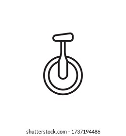 one wheel icon outline design vector. isolated on white background