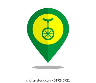 one wheel marker pin path image vector icon logo