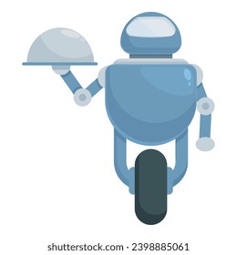 Un vector de caricatura de icono de cliente robot de una rueda. Vida útil. Orden técnico