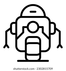 One wheel robot icon outline vector. Future android. Ai space